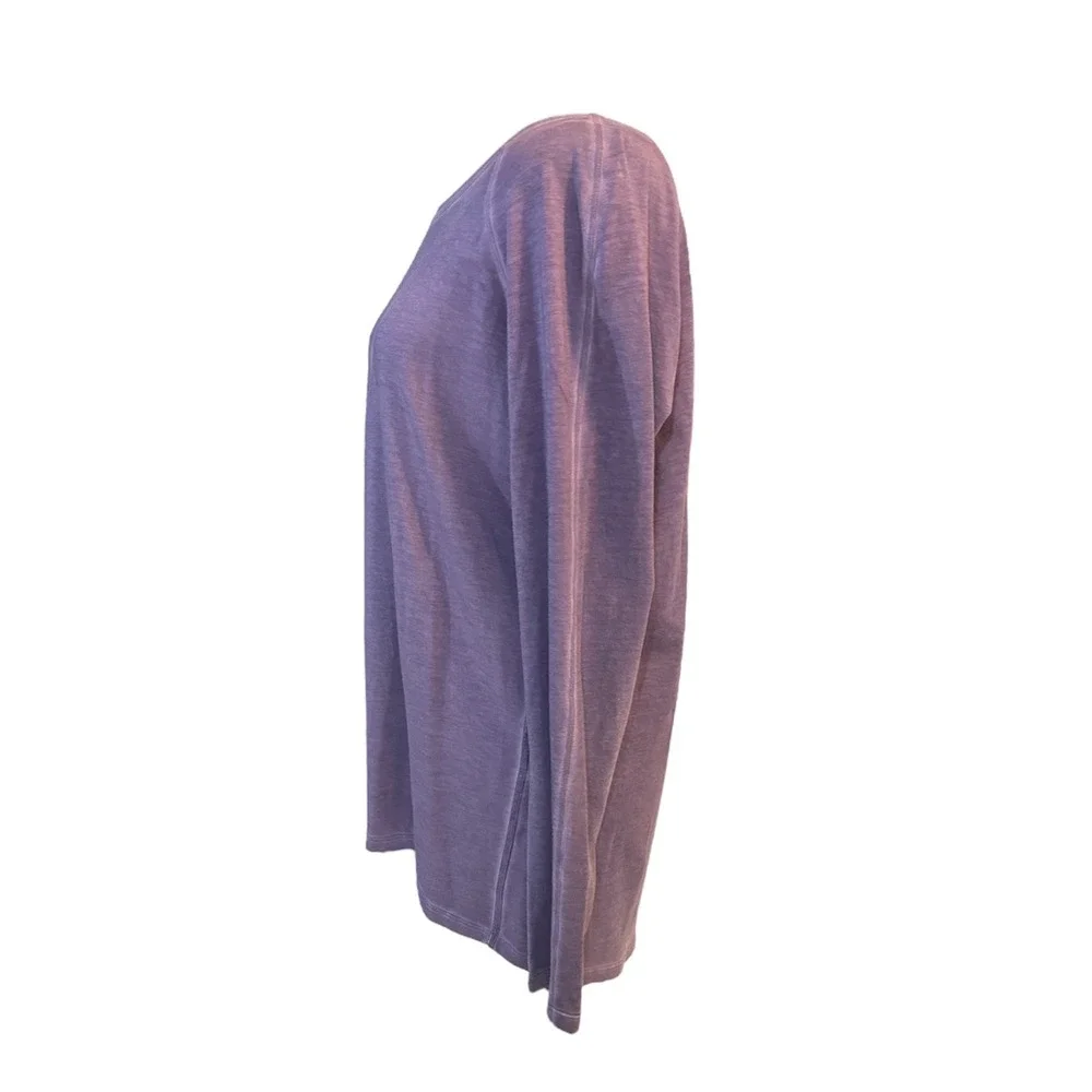 Lululemon Emerald Long Sleeve *Fade Washed Purple Ink Size 8 - Picture 4 of 9